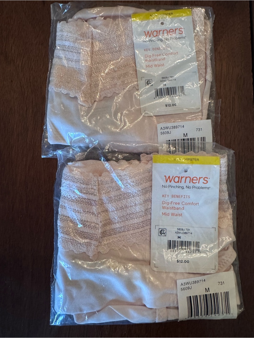 Warner's Pink Seamless Hipster Panty no pinch Waistband 2 pair NWT in package